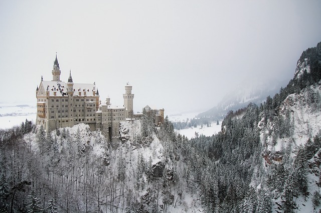 hrad v zimě